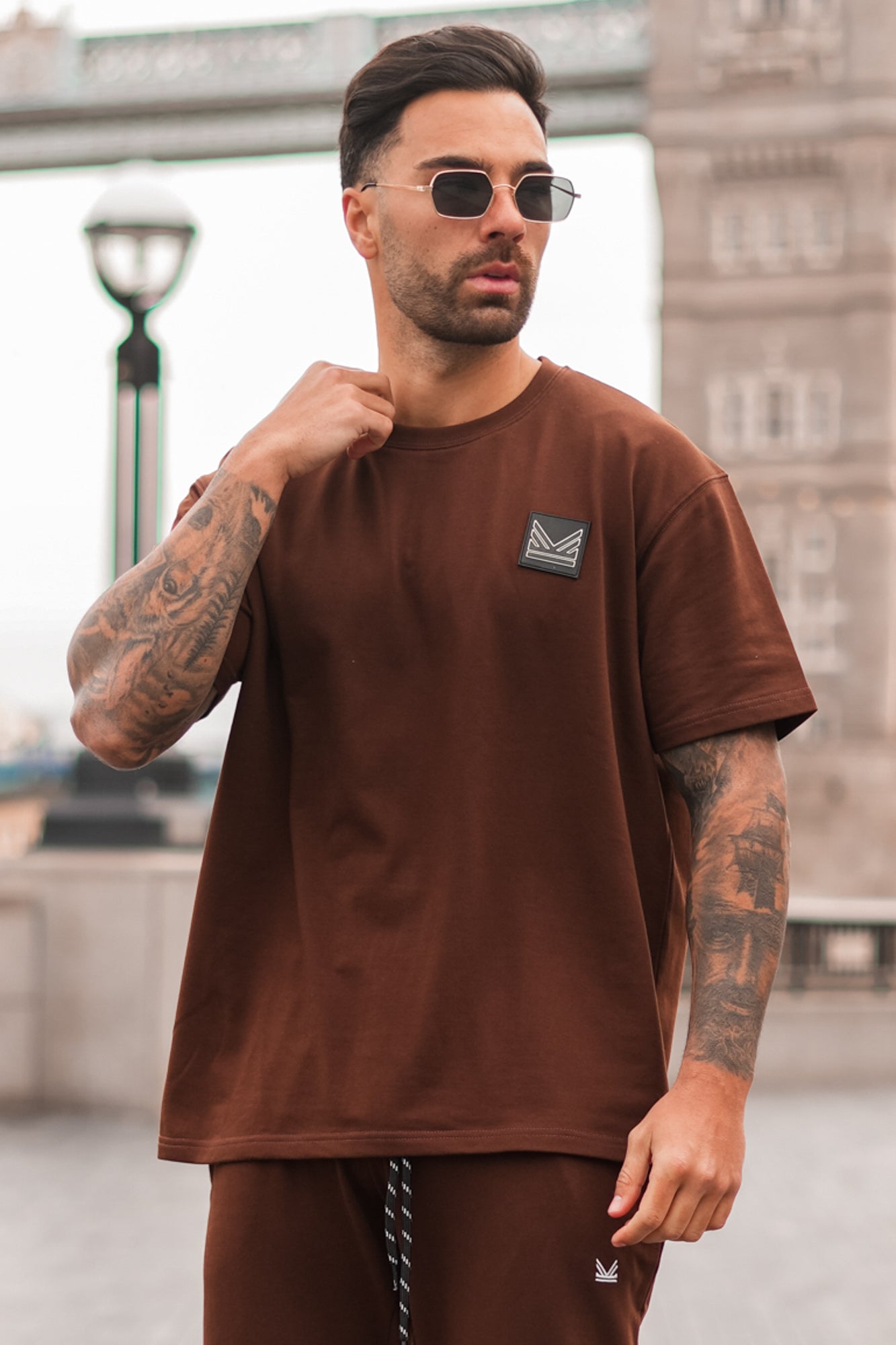 3D Logo Oversize Cotton Tee - Chocolate Brown