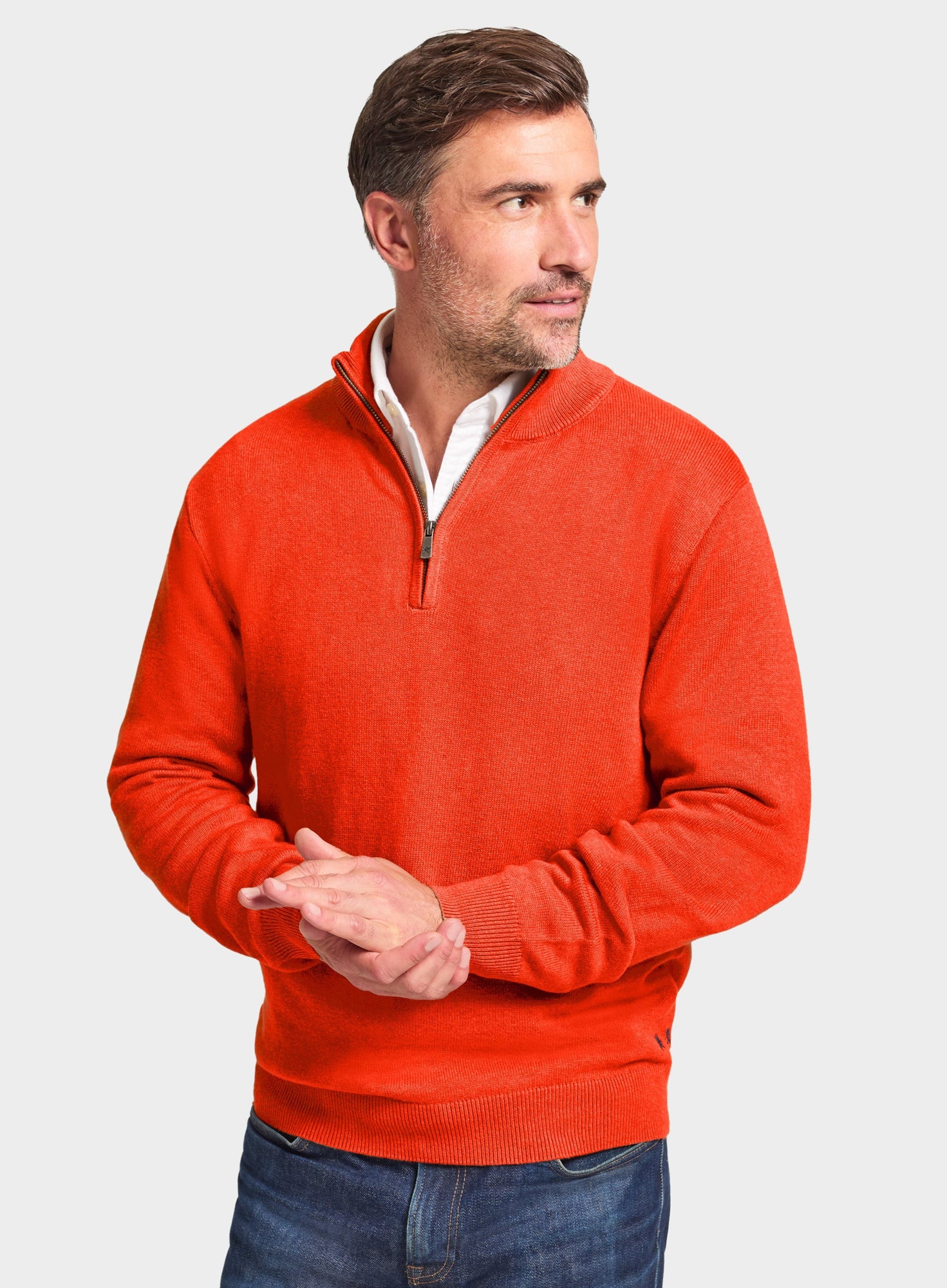 Orange ribbed sweater hotsell