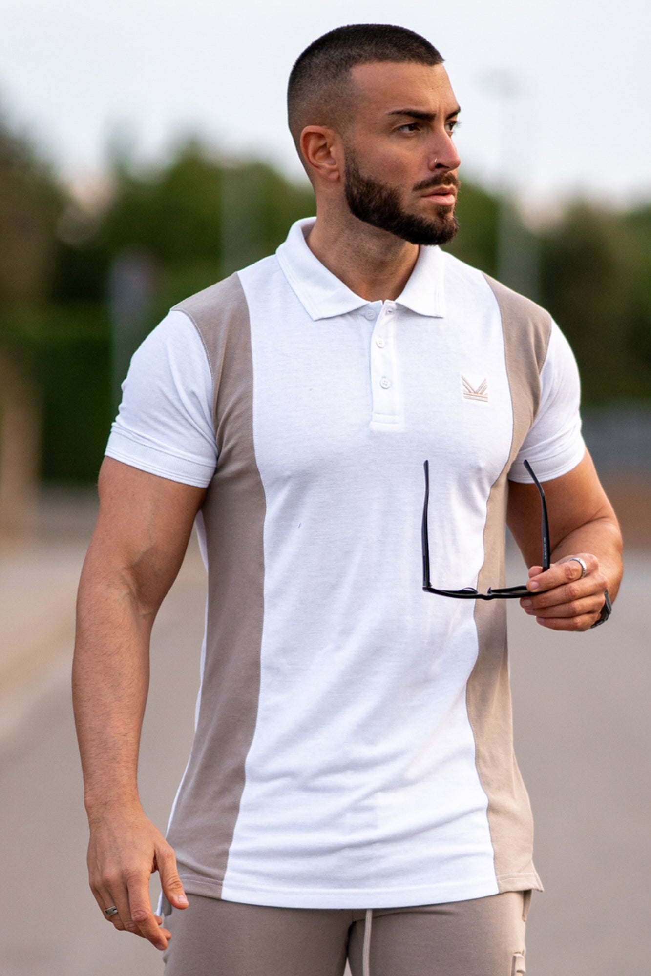 Azure Cotton Polo - Rich Cream