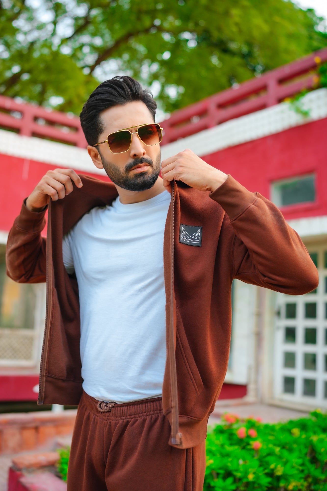 Chocolate 3D logo Dropshoulder Cotton Hoodie