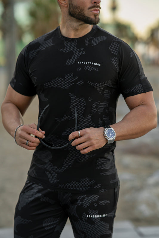 TechCamo SpandexPro T-Shirts - Grey Black
