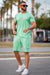 Monte Carlo Embossed Cotton Twinset - Mint Green