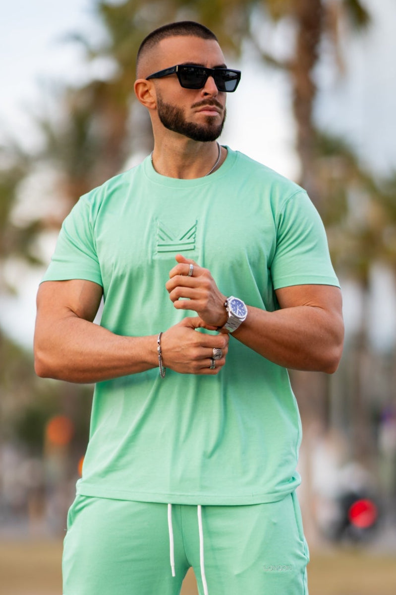 Monte Carlo Embossed Cotton Tee - Mint Green