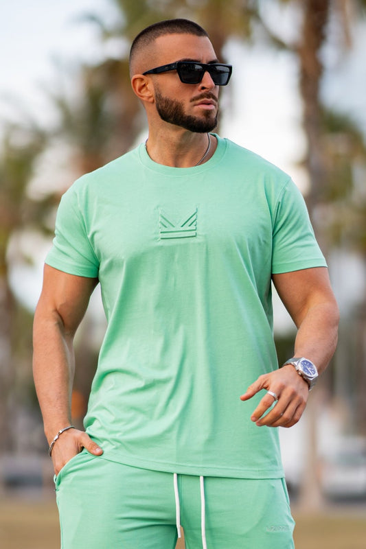Monte Carlo Emboss Cotton T-Shirt - Mint
