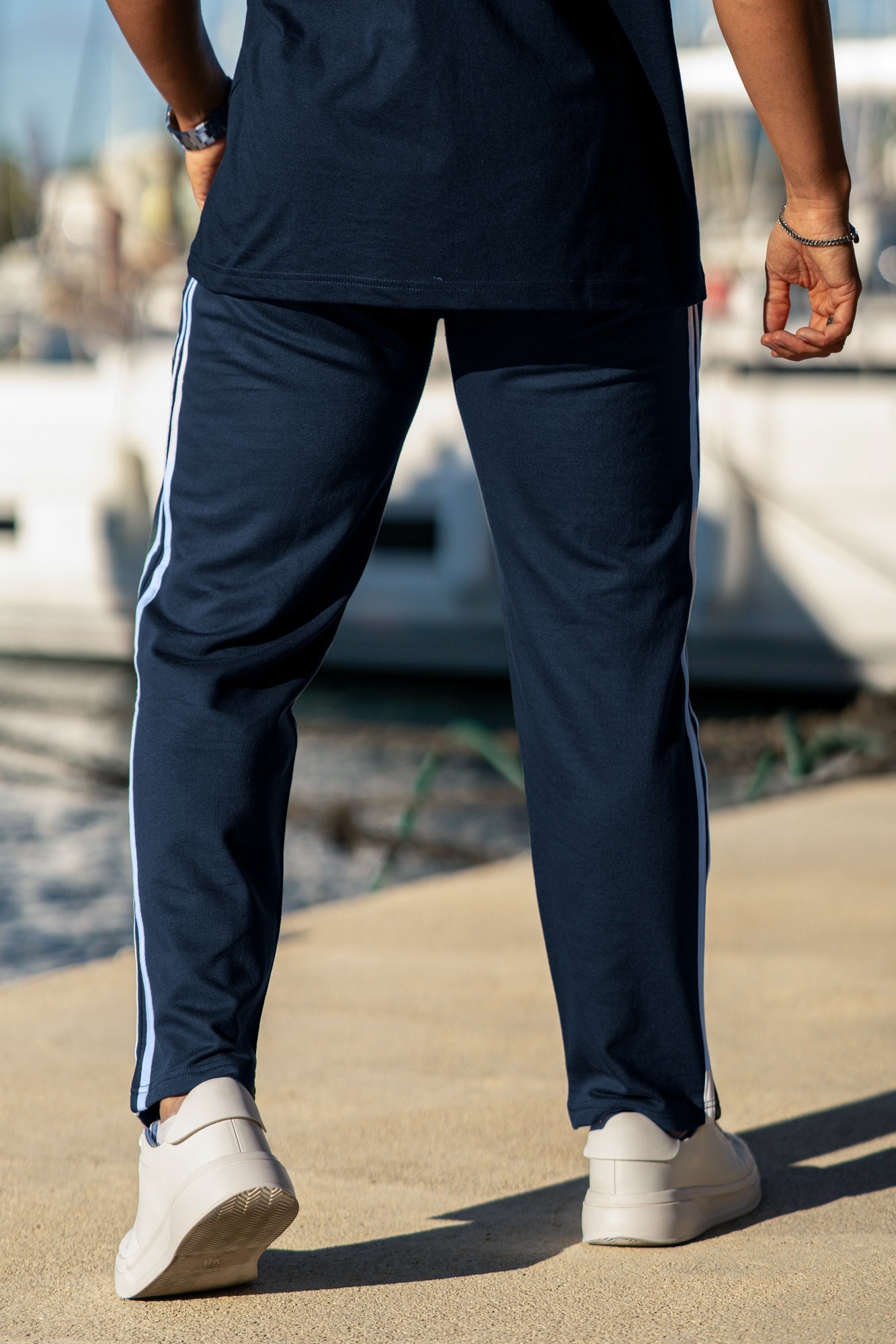 Backstreet Straightfit Baggy Cotton Terry Trouser - Navy