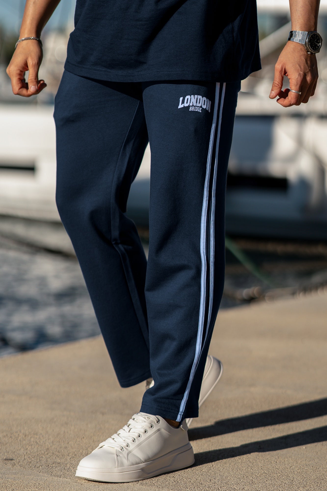 Backstreet Straightfit Baggy Cotton Terry Trouser - Navy