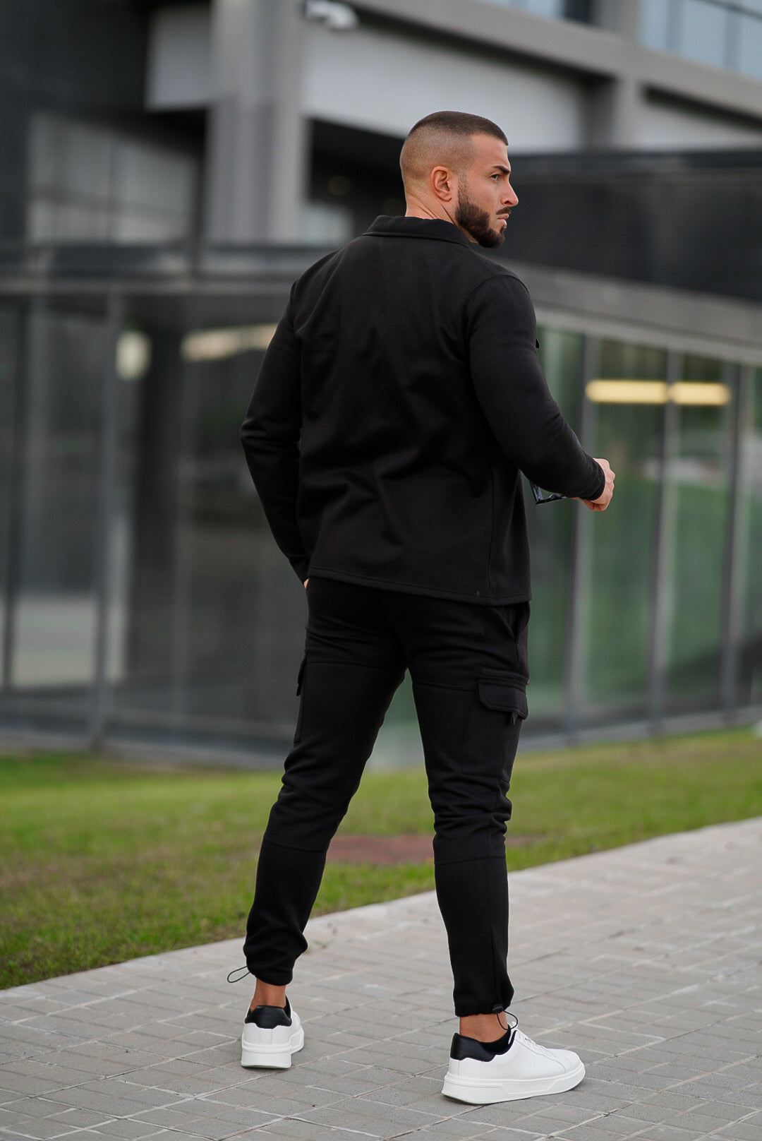 Venom Cargo Cotton Tracksuit - Black