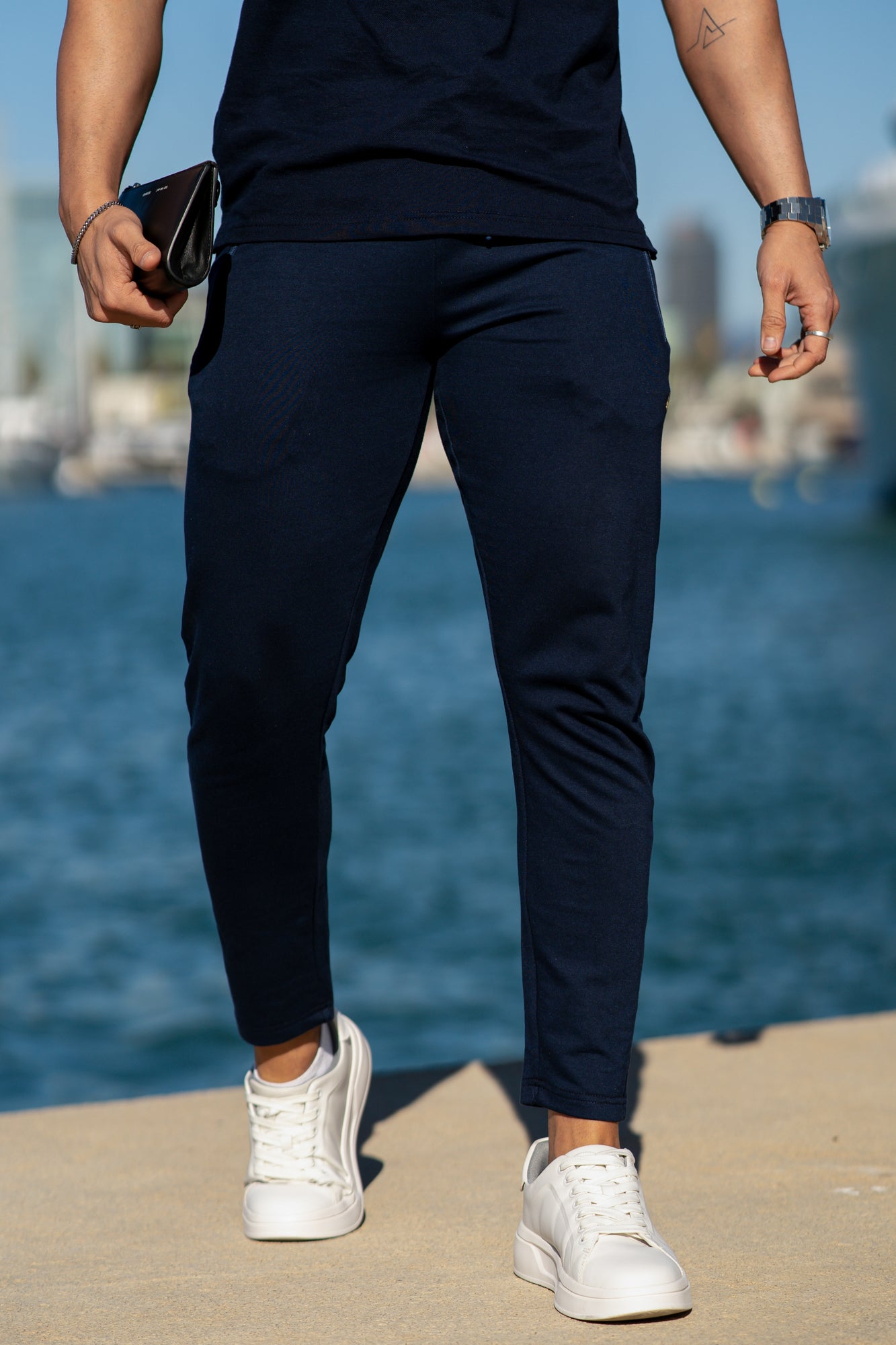 Premium Zip Trouser - Navy