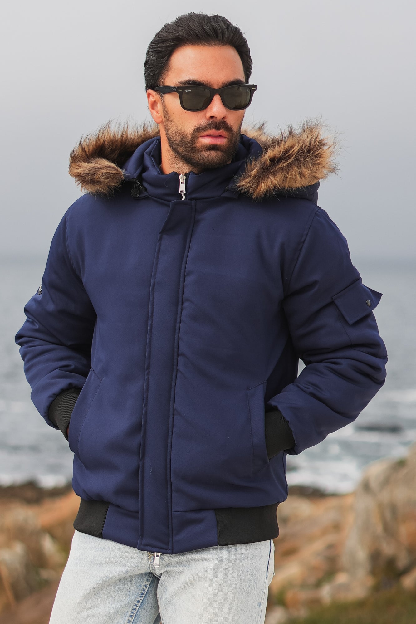 Imported Parka Jacket Navy (removable hood) – London Bridge