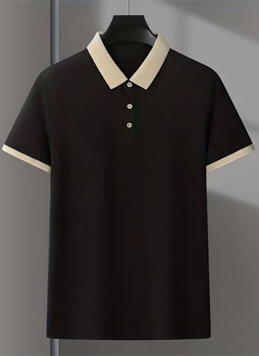Contrast Polo - Black