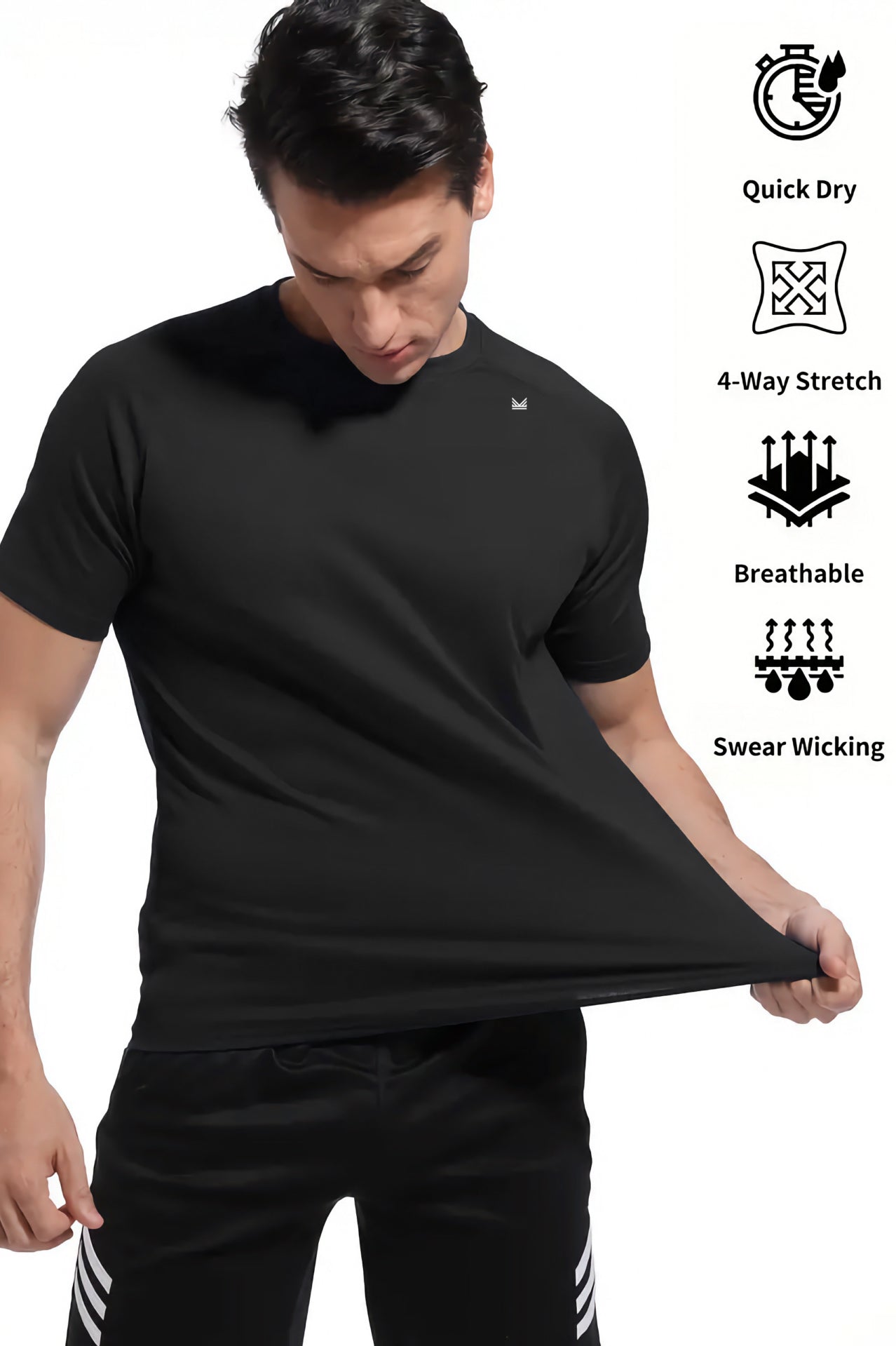 Ice SpandexDry Raglan Tee - Black