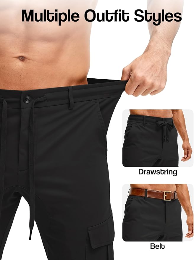 Cargo 4-way stretch SpandexDry Pants - Black