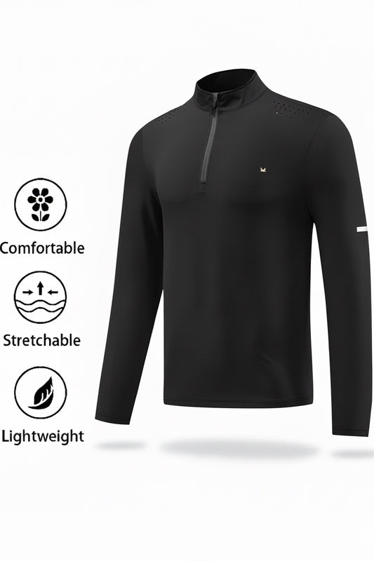 Henley Spandexdry Mockneck - Black