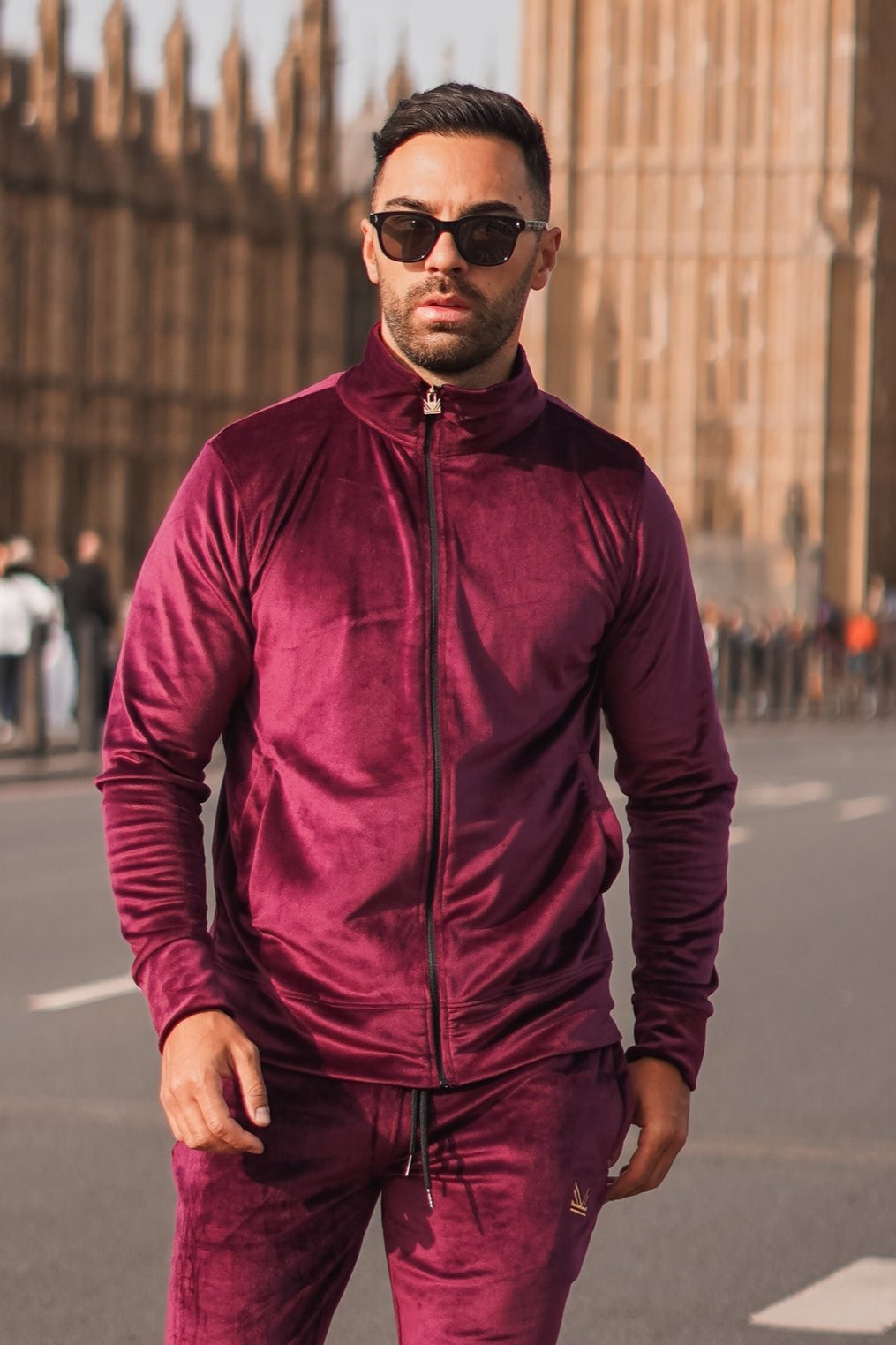 Premium Velour Jacket - Wine