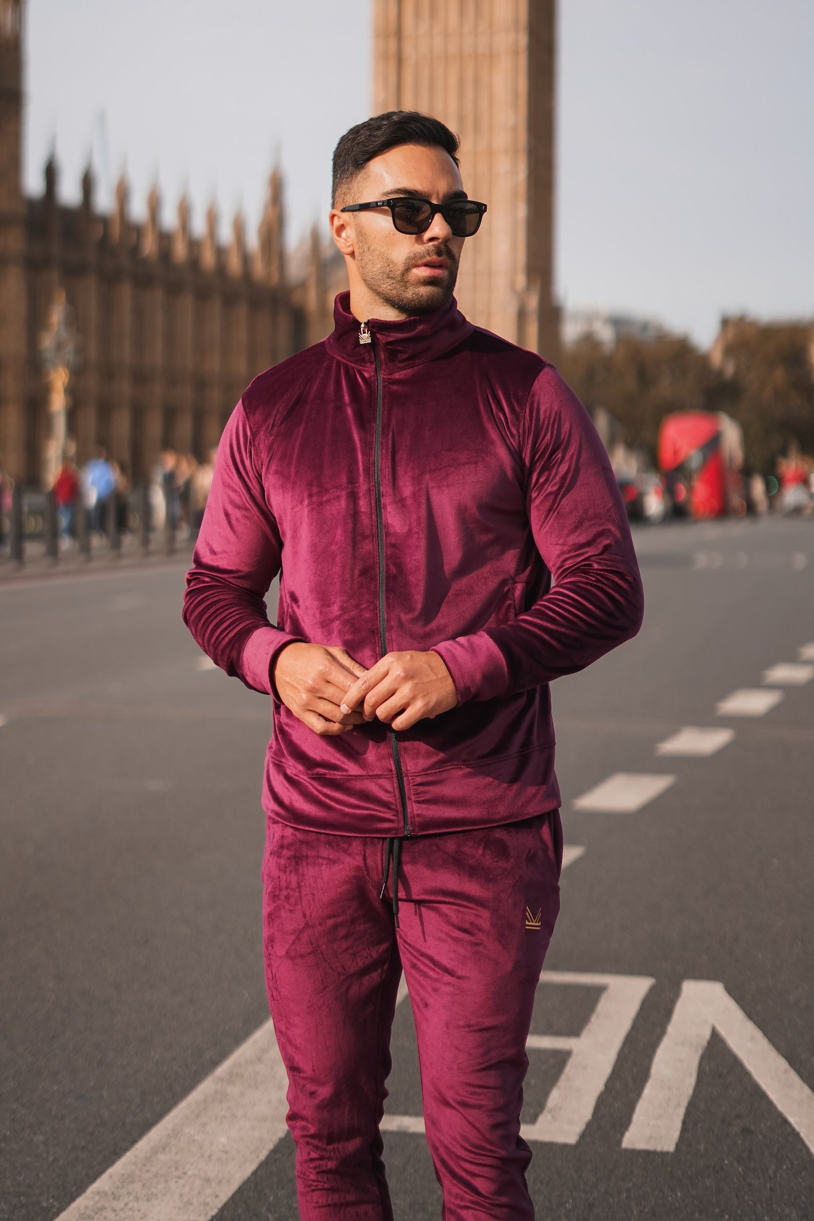 Premium Velour Jacket - Wine