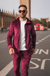 Premium Velour Jacket - Wine