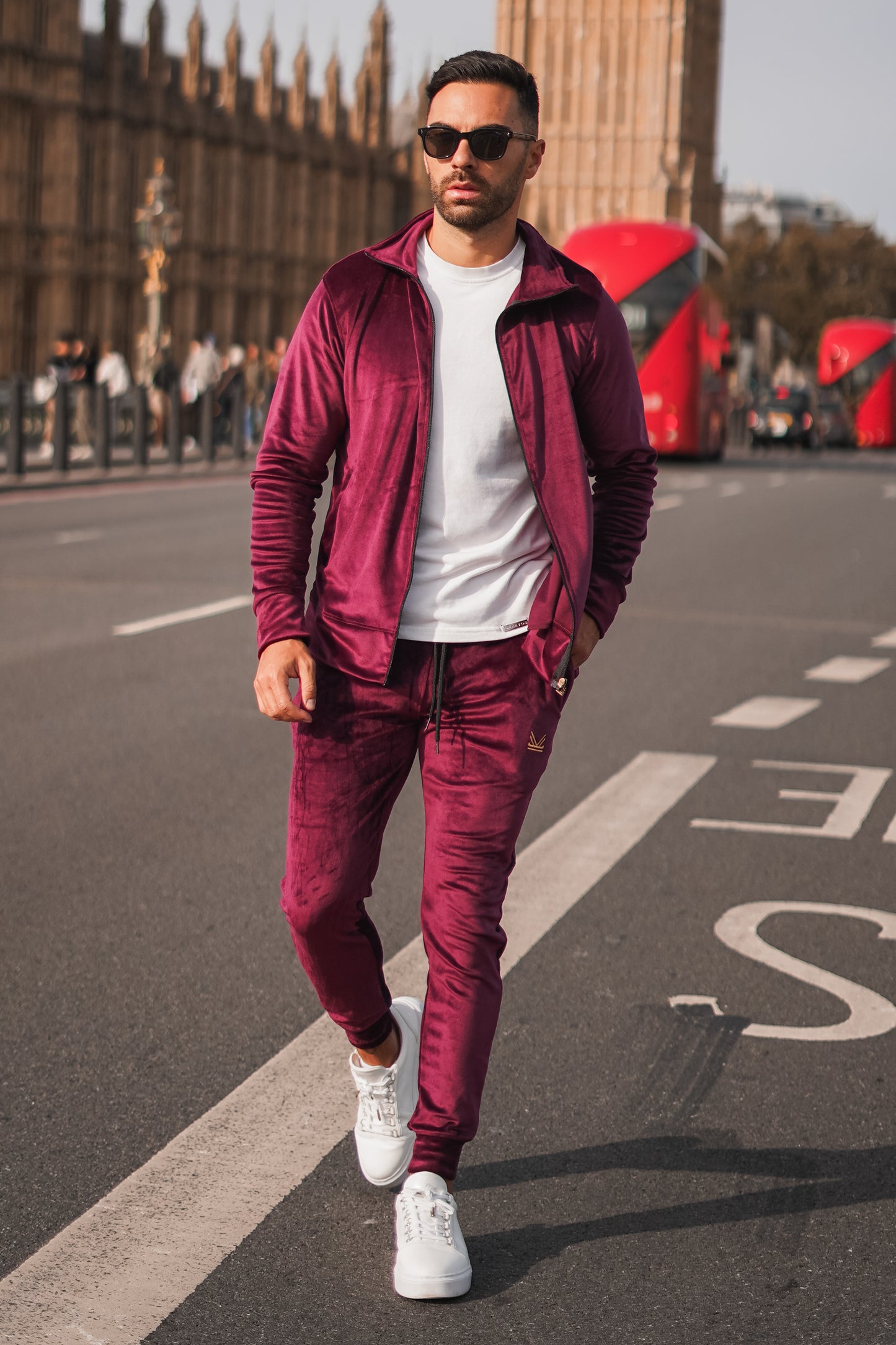 Premium Velour Trouser - Wine