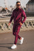 Imported Lux Velour Fur Tracksuit - Wine
