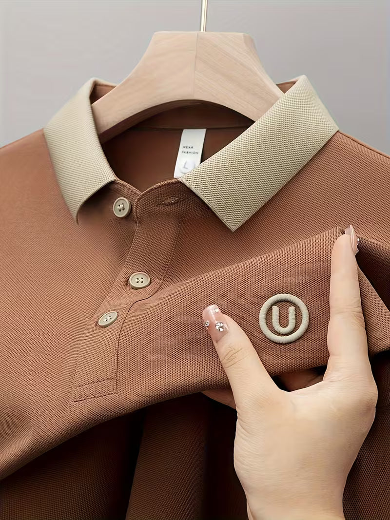 Contrast Polo - Peach Brown