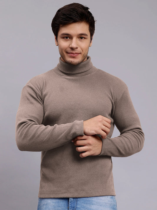 Sw08 SLIM FIT RIB-KNIT TURTLENECK SWEATER - Ice Grey