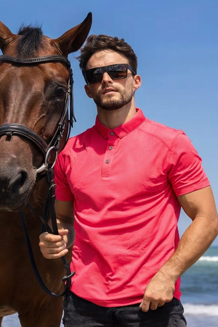 Tennis Box Spandexdry Polo - Wild/Pink