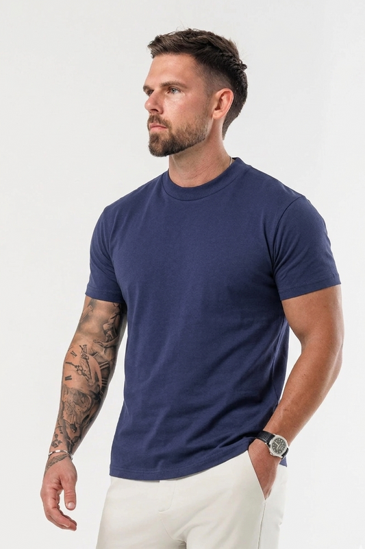 Essential Cotton T-Shirt - Denim Blue
