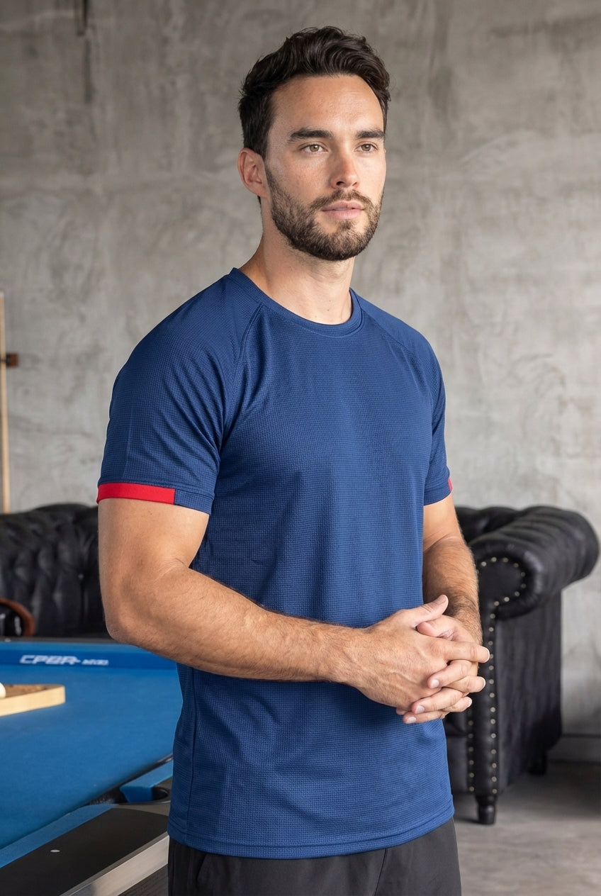 Tennis Box Spandexdry T-Shirts - Navy