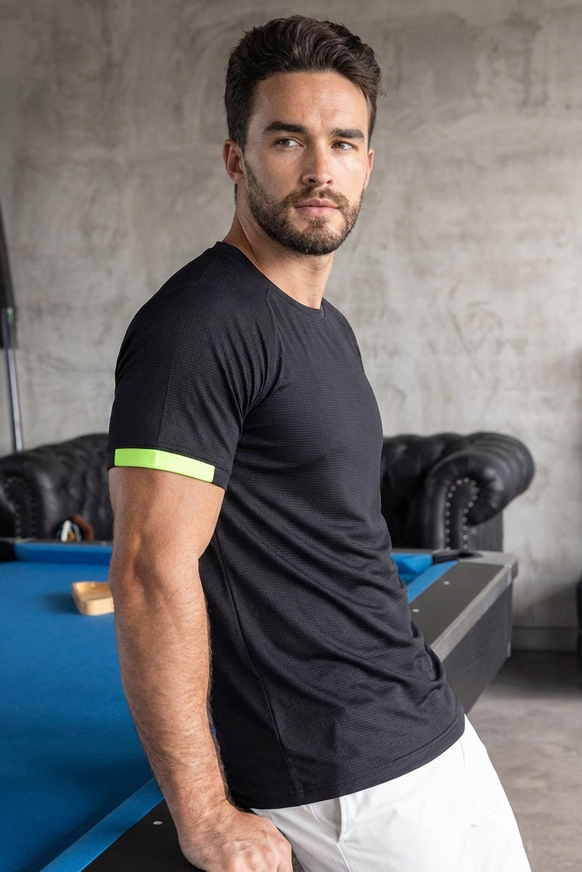 Tennis Box Spandexdry T-Shirts - Black