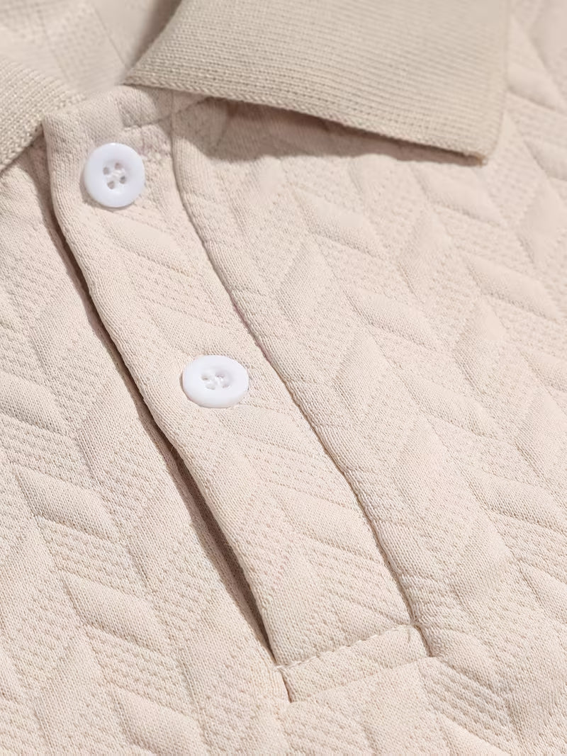 HD Textured Polo - Rich/Cream