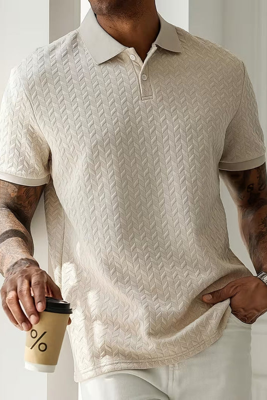 HD Textured Polo - Rich/Cream