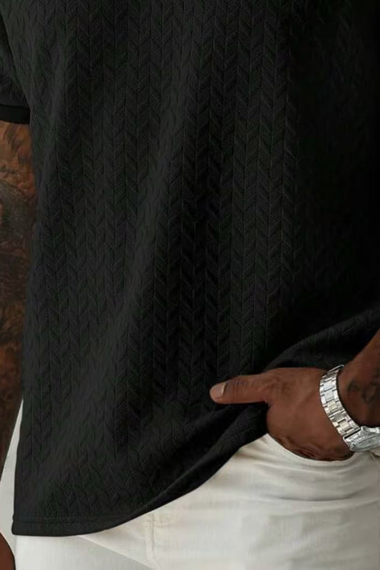 HD Textured Polo - Black