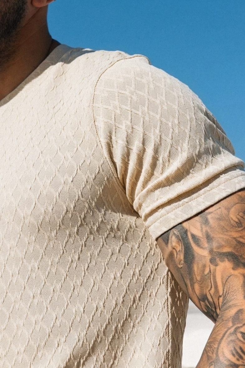 Cabo Textured Tee - Cream