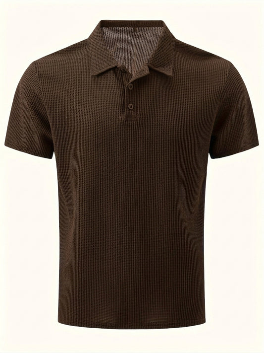 Bubble Texture Polo - Chocolate