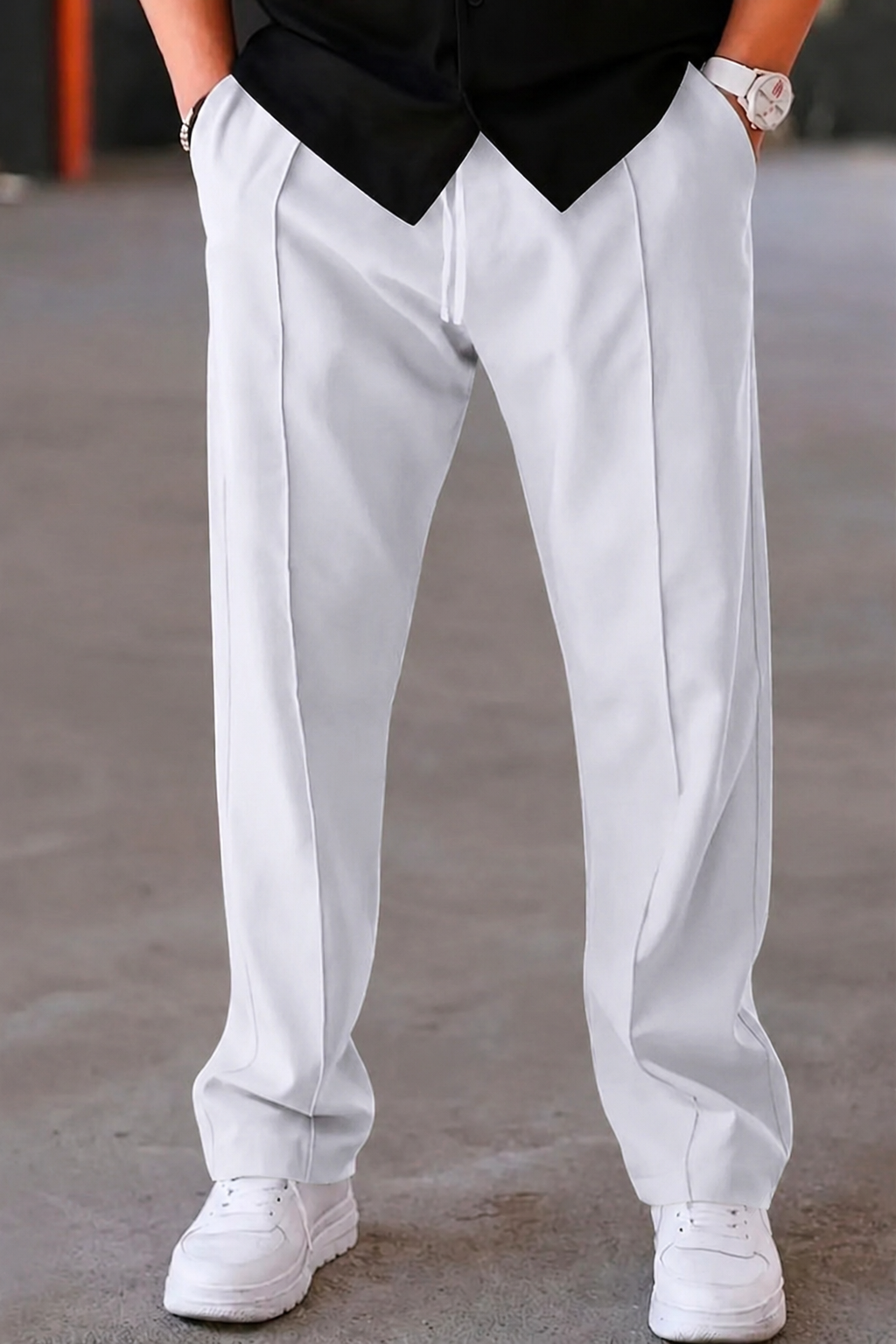 Casual Straight SpandexDry Pant Trouser - White
