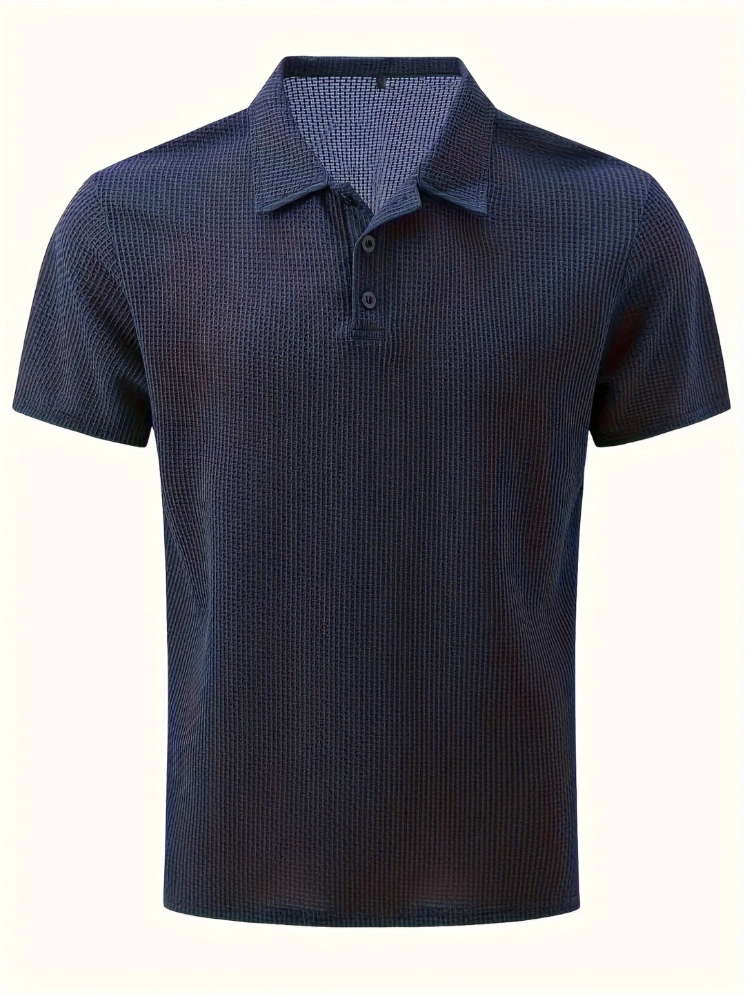 Bubble Texture Polo - Navy