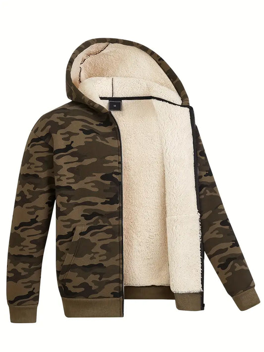 Camo Furr Hoodie - Olive
