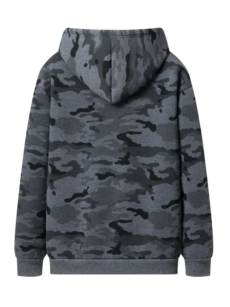 Camo Furr Hoodie - Charcoal