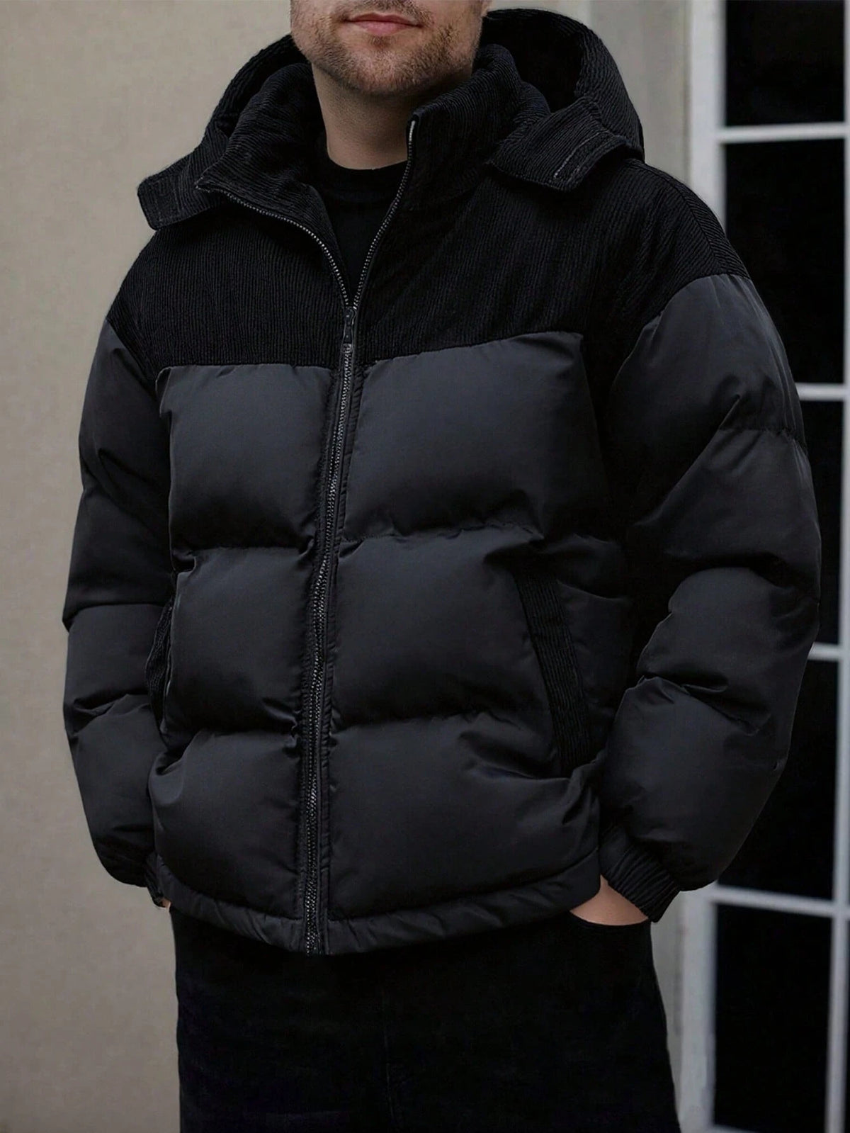 JS-23 Black bubble with medium-brown coudry hood & top panel