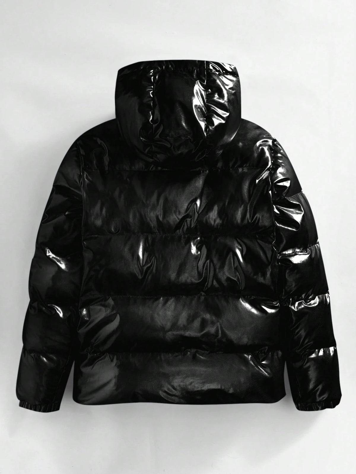 JS-25 Black shine bubble full padded jacket