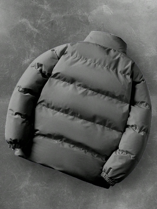 curve padded jacket - Grey