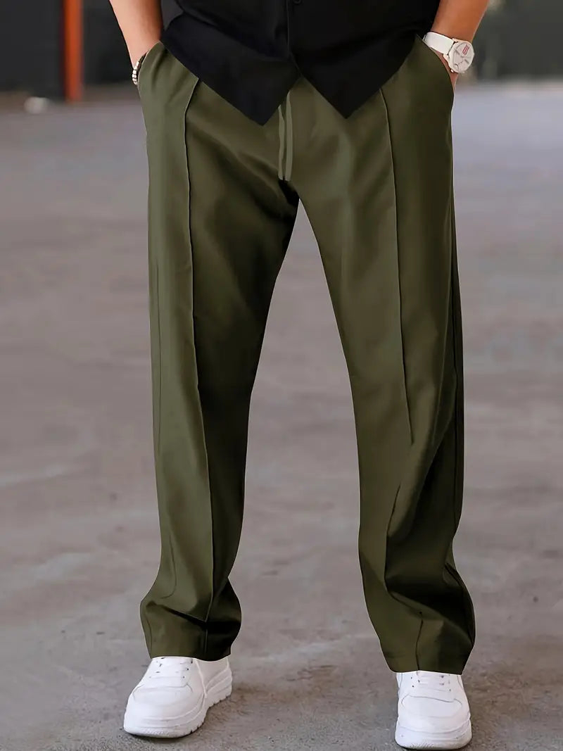 Casual Straight SpandexDry Pants - Olive