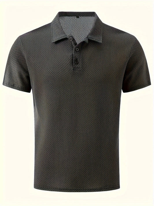 Bubble Texture Polo - Charcoal