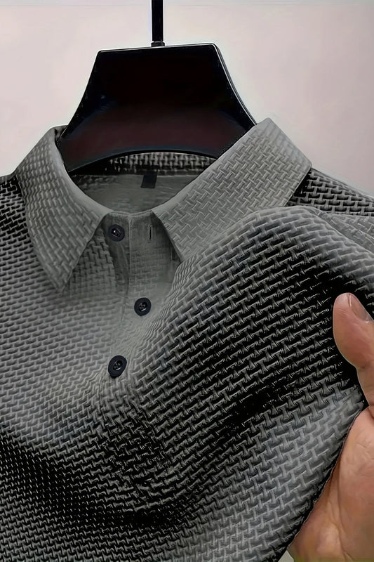Bubble Texture Polo - Charcoal