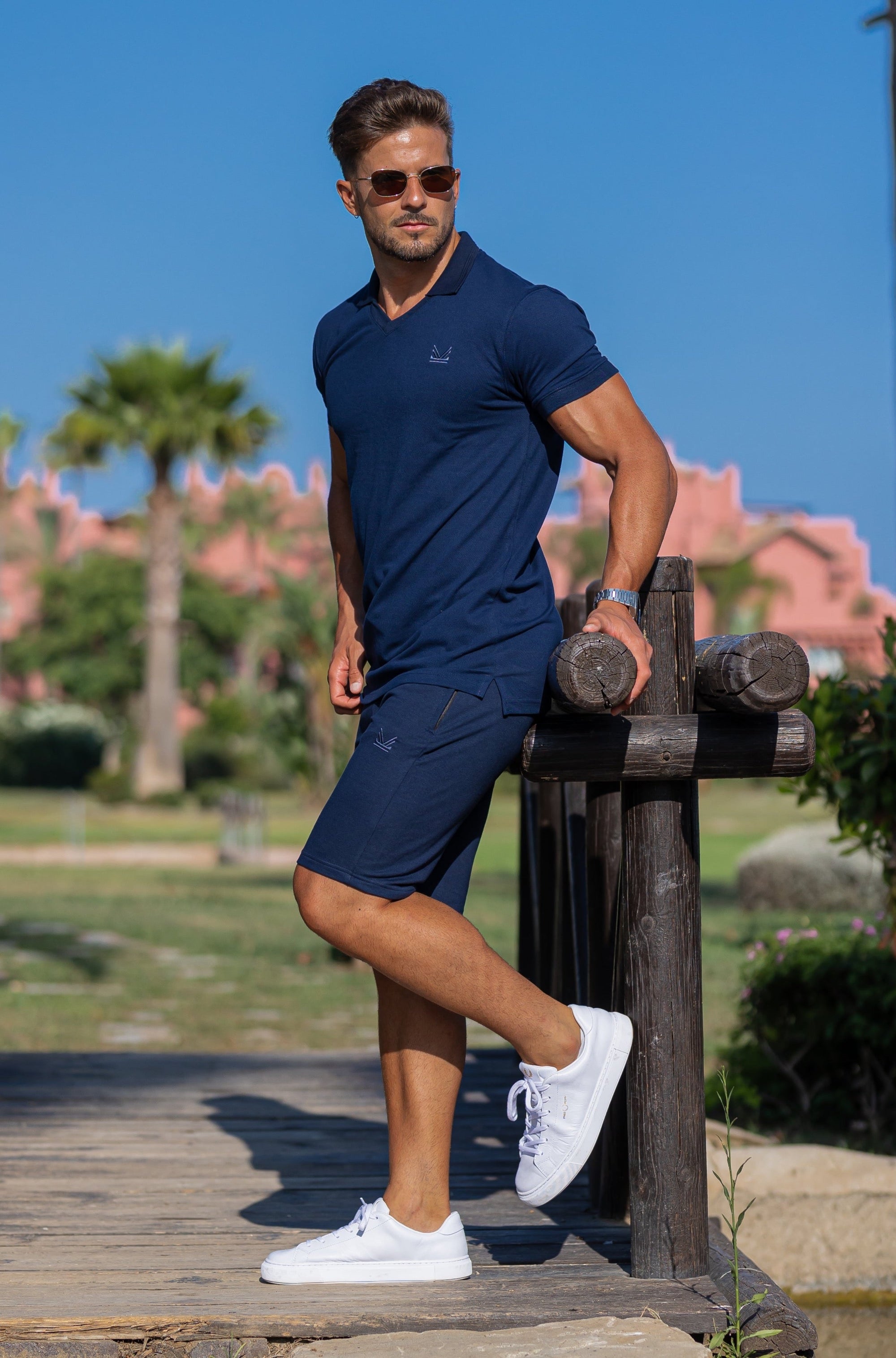Lux V Polo Twinset - Navy