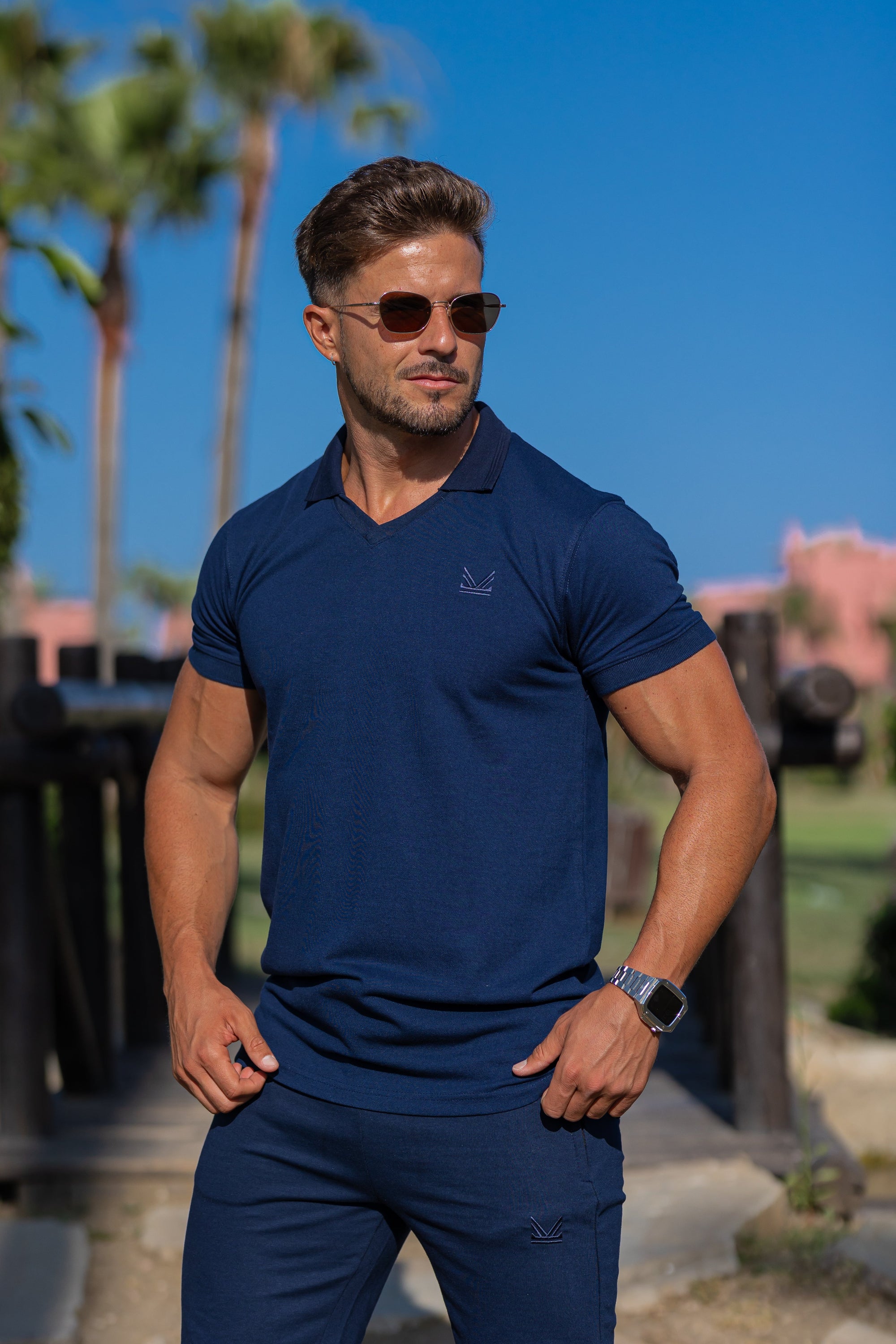 Lux V Polo Twinset - Navy