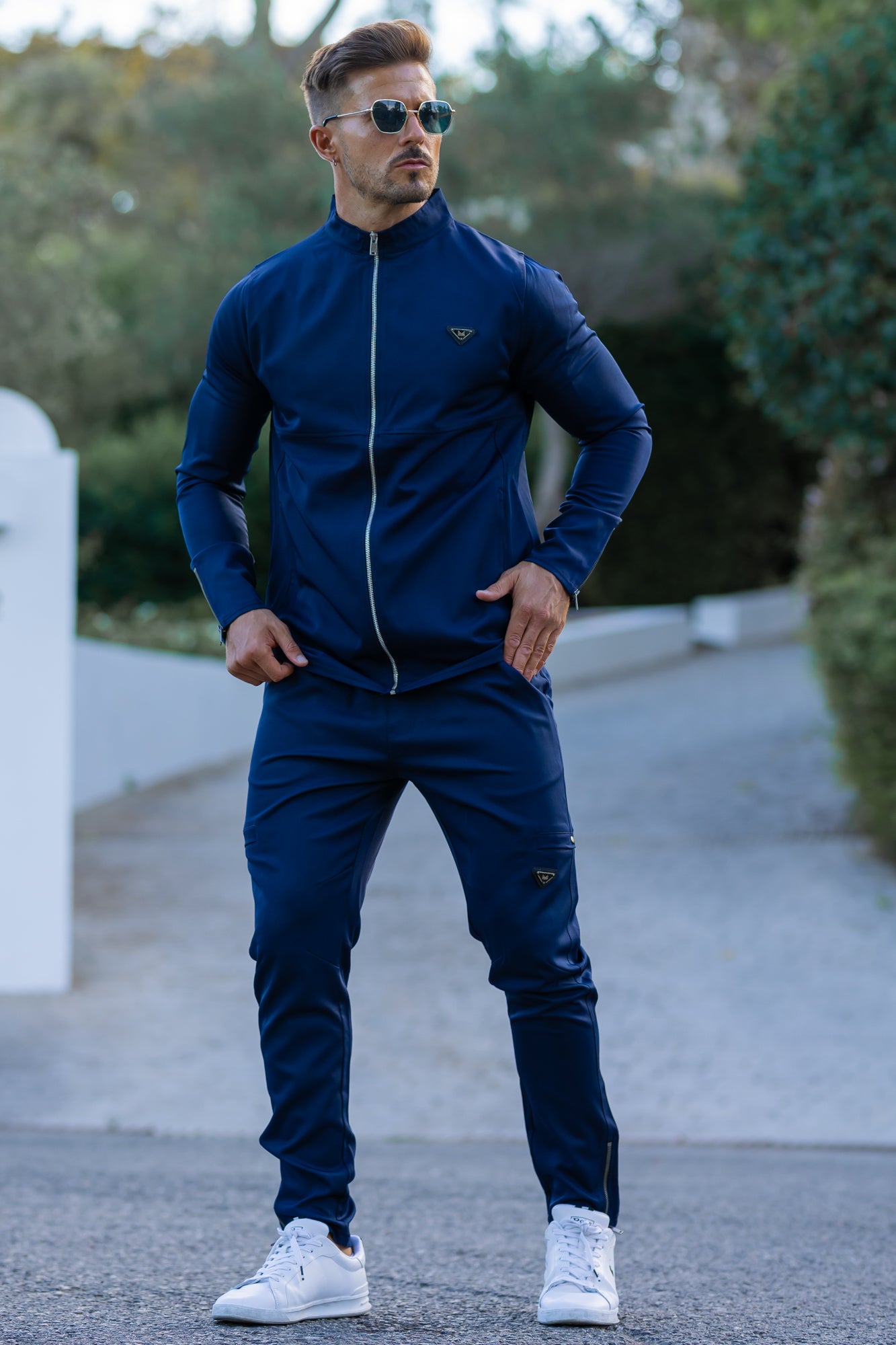 Imported Spandex Twill Tracksuit - Navy (woven)