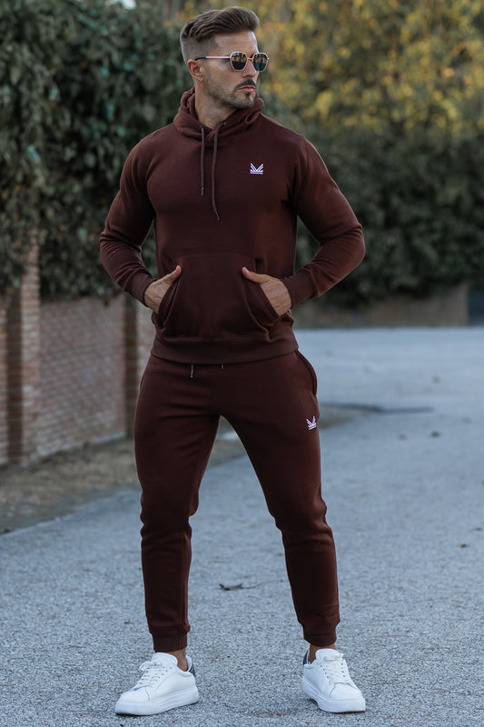 Core Cotton Tracksuit - Chocolate Brown