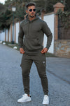 Emboss Cotton Hoodie - Olive