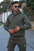 Emboss Cotton Hoodie - Olive