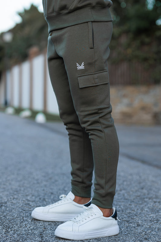 Emboss Cotton  Trouser - Olive